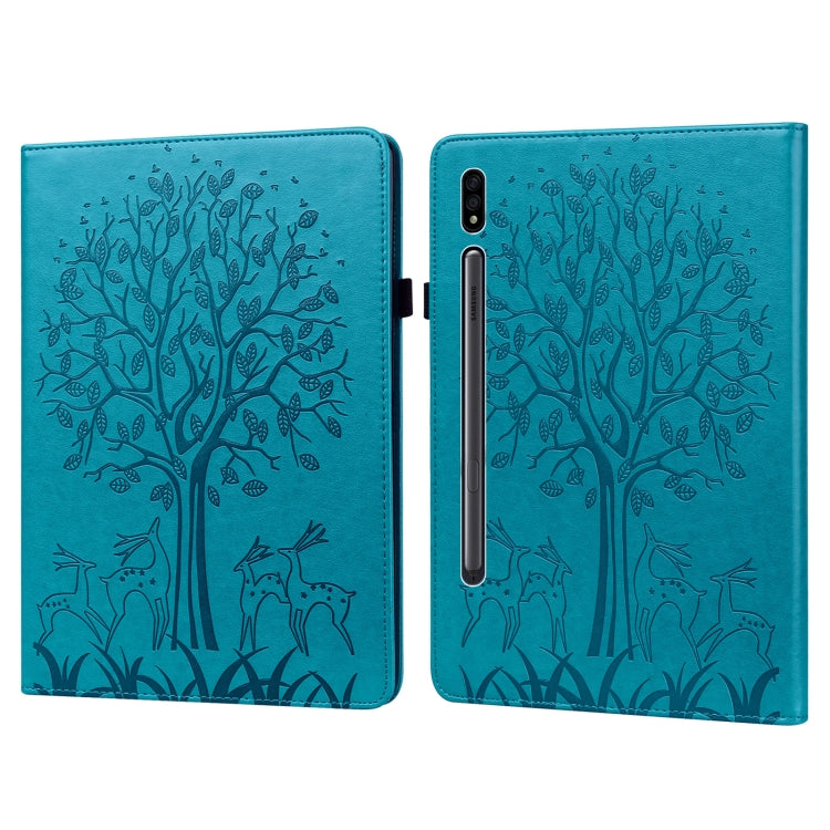 Tree & Deer Pattern Pressed Printing Horizontal Flip PU Leather Case with Holder & Card Slots, For Lenovo Tab M10 HD Gen 2, For Samsung Galaxy Tab A 10.1 2019, For Samsung Galaxy Tab A 10.1 2016, For Samsung Galaxy Tab S2 9.7���������������������������...