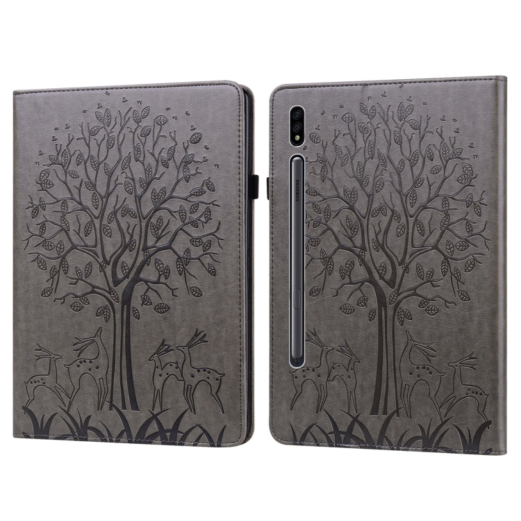 Tree & Deer Pattern Pressed Printing Horizontal Flip PU Leather Case with Holder & Card Slots, For Lenovo Tab M10 HD Gen 2, For Samsung Galaxy Tab A 10.1 2019, For Samsung Galaxy Tab A 10.1 2016, For Samsung Galaxy Tab S2 9.7���������������������������...