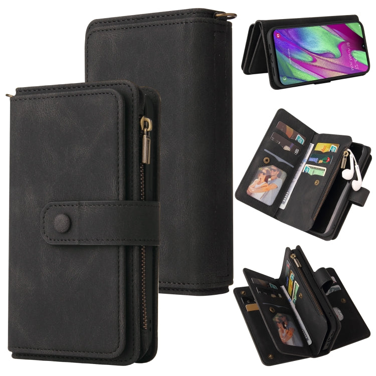 Skin Feel PU + TPU Horizontal Flip Leather Case with Holder & 15 Cards Slot & Wallet & Zipper Pocket & Lanyard, For Samsung Galaxy A01, For Samsung Galaxy A02 EU Version, For Samsung Galaxy A02s, For Samsung Galaxy A03s, For Samsung Galaxy A12 5G������...