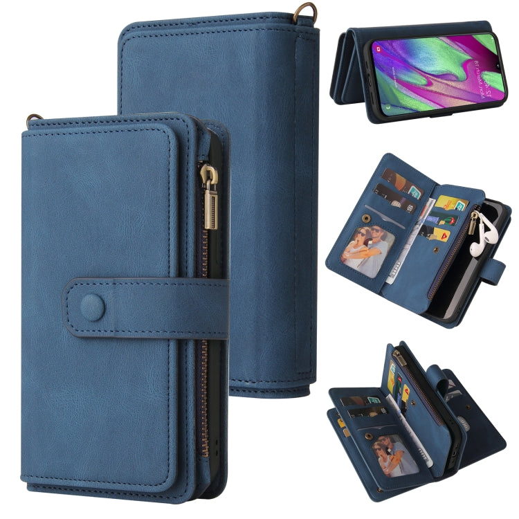 Skin Feel PU + TPU Horizontal Flip Leather Case with Holder & 15 Cards Slot & Wallet & Zipper Pocket & Lanyard, For Samsung Galaxy A01, For Samsung Galaxy A02 EU Version, For Samsung Galaxy A02s, For Samsung Galaxy A03s, For Samsung Galaxy A12 5G������...
