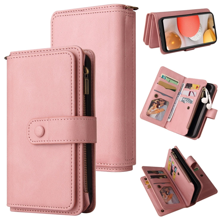 Skin Feel PU + TPU Horizontal Flip Leather Case with Holder & 15 Cards Slot & Wallet & Zipper Pocket & Lanyard, For Samsung Galaxy A42 5G, For Samsung Galaxy A50, For Samsung Galaxy A51 4G, For Samsung Galaxy A51 5G, For Samsung Galaxy A52 5G / 4G�����...