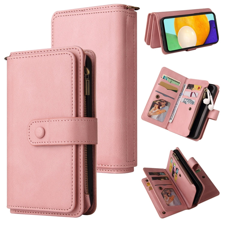 Skin Feel PU + TPU Horizontal Flip Leather Case with Holder & 15 Cards Slot & Wallet & Zipper Pocket & Lanyard, For Samsung Galaxy A42 5G, For Samsung Galaxy A50, For Samsung Galaxy A51 4G, For Samsung Galaxy A51 5G, For Samsung Galaxy A52 5G / 4G�����...