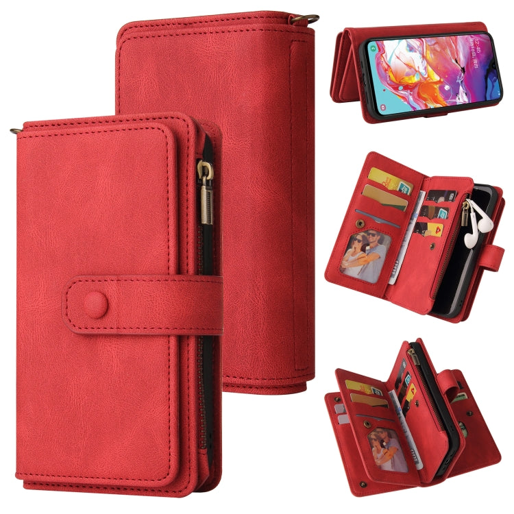 Skin Feel PU + TPU Horizontal Flip Leather Case with Holder & 15 Cards Slot & Wallet & Zipper Pocket & Lanyard, For Samsung Galaxy A42 5G, For Samsung Galaxy A50, For Samsung Galaxy A51 4G, For Samsung Galaxy A51 5G, For Samsung Galaxy A52 5G / 4G�����...