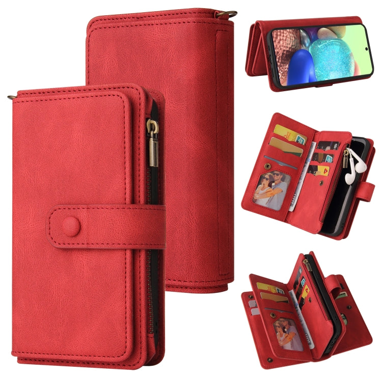 Skin Feel PU + TPU Horizontal Flip Leather Case with Holder & 15 Cards Slot & Wallet & Zipper Pocket & Lanyard, For Samsung Galaxy A42 5G, For Samsung Galaxy A50, For Samsung Galaxy A51 4G, For Samsung Galaxy A51 5G, For Samsung Galaxy A52 5G / 4G�����...