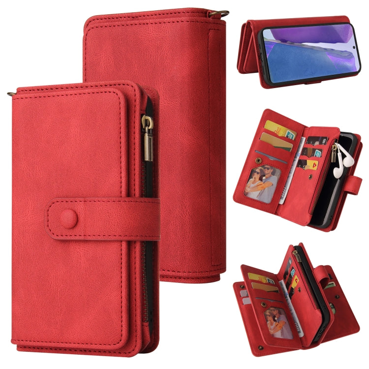 Skin Feel PU + TPU Horizontal Flip Leather Case with Holder & 15 Cards Slot & Wallet & Zipper Pocket & Lanyard, For Samsung Galaxy M10 / A10, For Samsung Galaxy Note20, For Samsung Galaxy Note20 Ultra, For Samsung Galaxy Note10 5G����������������������...