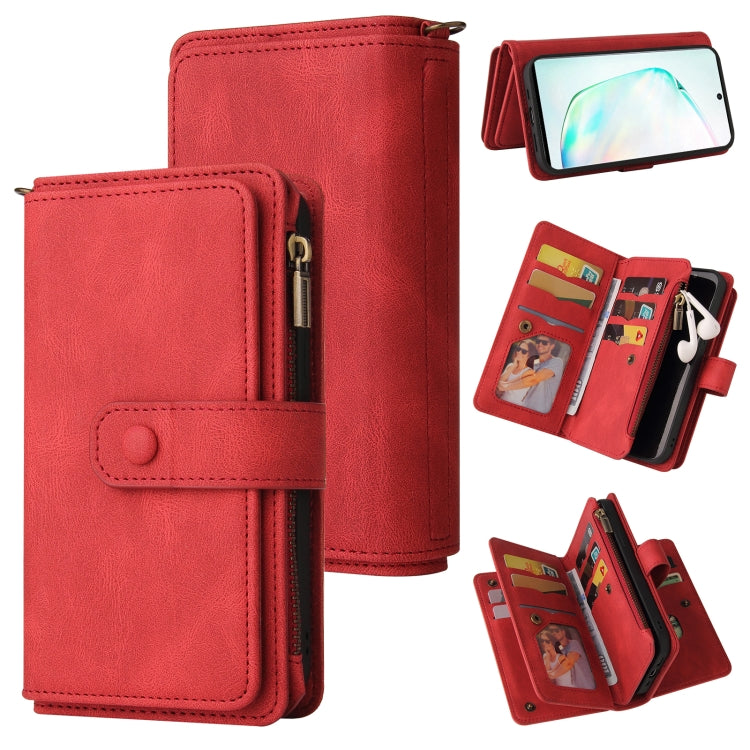 Skin Feel PU + TPU Horizontal Flip Leather Case with Holder & 15 Cards Slot & Wallet & Zipper Pocket & Lanyard, For Samsung Galaxy M10 / A10, For Samsung Galaxy Note20, For Samsung Galaxy Note20 Ultra, For Samsung Galaxy Note10 5G����������������������...