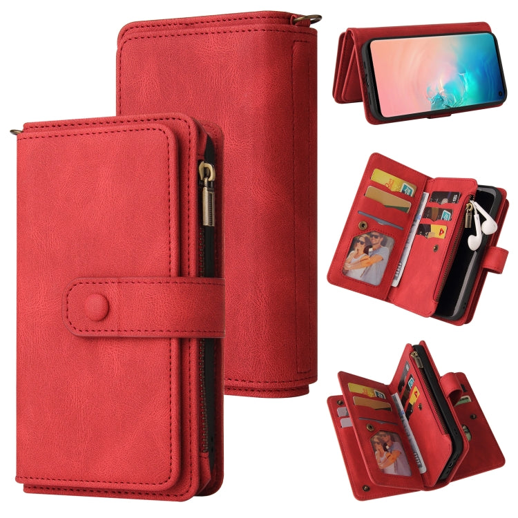 Skin Feel PU + TPU Horizontal Flip Leather Case with Holder & 15 Cards Slot & Wallet & Zipper Pocket & Lanyard, For Samsung Galaxy M10 / A10, For Samsung Galaxy Note20, For Samsung Galaxy Note20 Ultra, For Samsung Galaxy Note10 5G����������������������...
