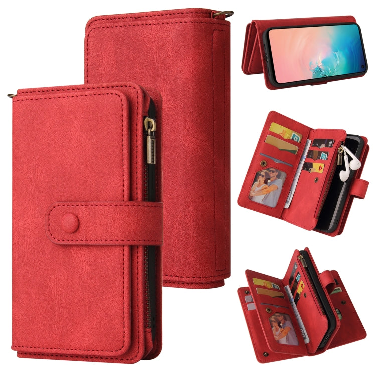Skin Feel PU + TPU Horizontal Flip Leather Case with Holder & 15 Cards Slot & Wallet & Zipper Pocket & Lanyard, For Samsung Galaxy M10 / A10, For Samsung Galaxy Note20, For Samsung Galaxy Note20 Ultra, For Samsung Galaxy Note10 5G����������������������...
