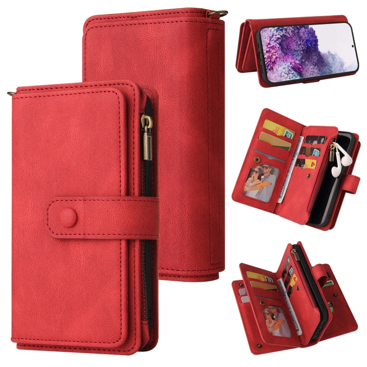 Skin Feel PU + TPU Horizontal Flip Leather Case with Holder & 15 Cards Slot & Wallet & Zipper Pocket & Lanyard, For Samsung Galaxy S20+, For Samsung Galaxy S20 Ultra, For Samsung Galaxy S21 5G, For Samsung Galaxy S21 FE 5G, For Samsung Galaxy S21 Ultra...