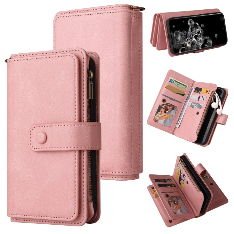 Skin Feel PU + TPU Horizontal Flip Leather Case with Holder & 15 Cards Slot & Wallet & Zipper Pocket & Lanyard, For Samsung Galaxy S20+, For Samsung Galaxy S20 Ultra, For Samsung Galaxy S21 5G, For Samsung Galaxy S21 FE 5G, For Samsung Galaxy S21 Ultra...