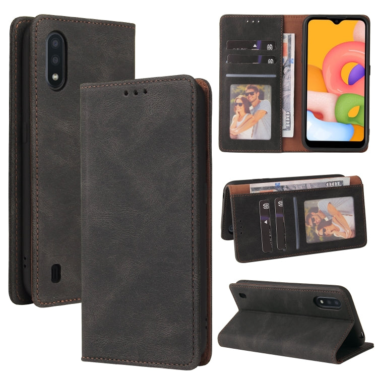 Simple Suction Closure Horizontal Flip Leather Case with Holder & Card Slot & Wallet, For Samsung Galaxy A01 EU Version, For Samsung Galaxy A02, For Samsung Galaxy A02s, For Samsung Galaxy A11 EU Version, For Samsung Galaxy A11 US Version��������������...
