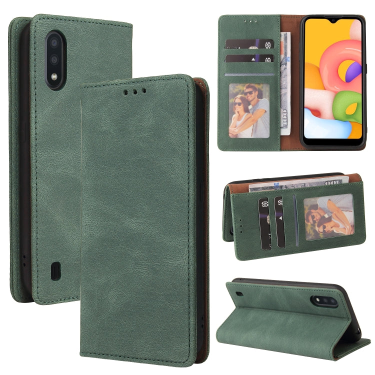 Simple Suction Closure Horizontal Flip Leather Case with Holder & Card Slot & Wallet, For Samsung Galaxy A01 EU Version, For Samsung Galaxy A02, For Samsung Galaxy A02s, For Samsung Galaxy A11 EU Version, For Samsung Galaxy A11 US Version��������������...