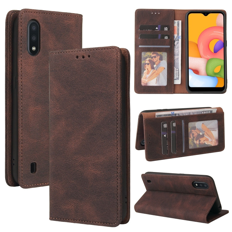 Simple Suction Closure Horizontal Flip Leather Case with Holder & Card Slot & Wallet, For Samsung Galaxy A01 EU Version, For Samsung Galaxy A02, For Samsung Galaxy A02s, For Samsung Galaxy A11 EU Version, For Samsung Galaxy A11 US Version��������������...