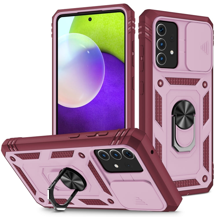 Sliding Camera Cover Design TPU + PC Protective Case with 360 Degree Rotating Holder & Card Slot, For Samsung Galaxy A12, For Samsung Galaxy A32 5G, For Samsung Galaxy A52, For Samsung Galaxy S20 FE, For Samsung Galaxy S21 5G���������������������������...