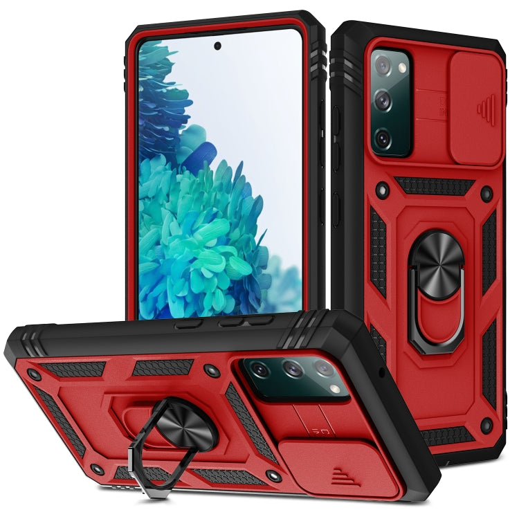 Sliding Camera Cover Design TPU + PC Protective Case with 360 Degree Rotating Holder & Card Slot, For Samsung Galaxy A12, For Samsung Galaxy A32 5G, For Samsung Galaxy A52, For Samsung Galaxy S20 FE, For Samsung Galaxy S21 5G���������������������������...