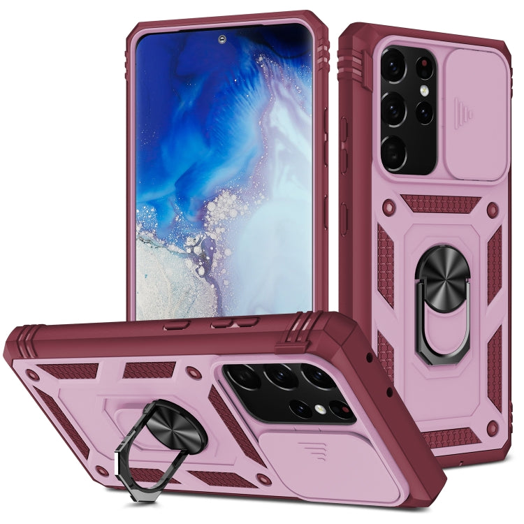 Sliding Camera Cover Design TPU + PC Protective Case with 360 Degree Rotating Holder & Card Slot, For Samsung Galaxy A12, For Samsung Galaxy A32 5G, For Samsung Galaxy A52, For Samsung Galaxy S20 FE, For Samsung Galaxy S21 5G���������������������������...