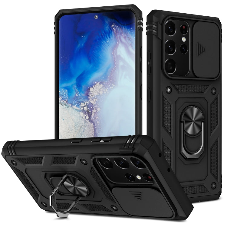 Sliding Camera Cover Design TPU + PC Protective Case with 360 Degree Rotating Holder & Card Slot, For Samsung Galaxy A12, For Samsung Galaxy A32 5G, For Samsung Galaxy A52, For Samsung Galaxy S20 FE, For Samsung Galaxy S21 5G���������������������������...