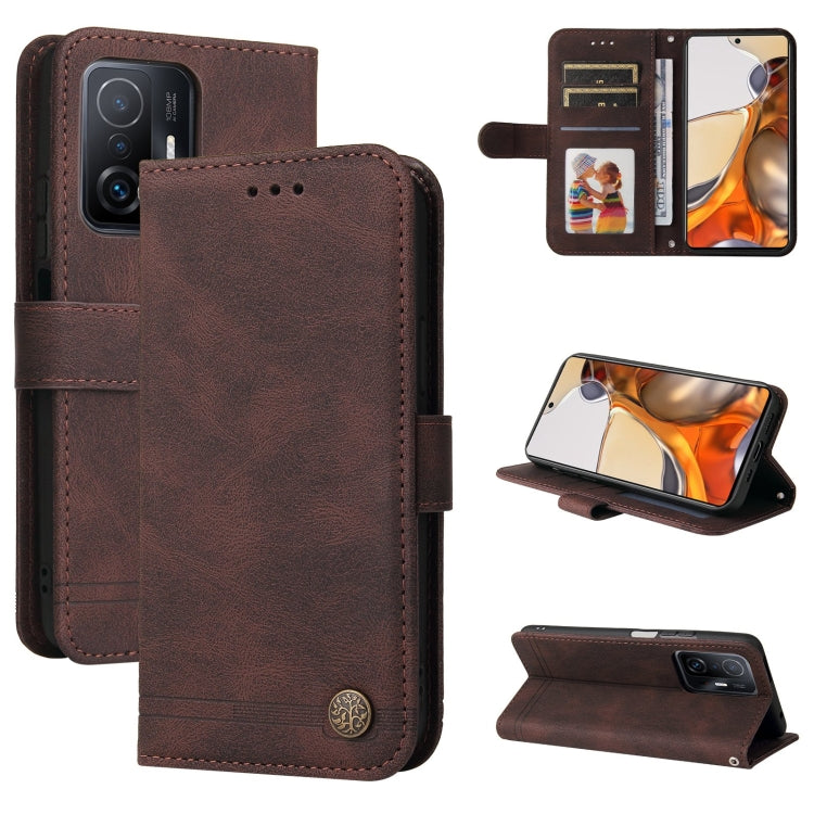 Skin Feel Life Tree Metal Button Horizontal Flip Leather Case with Holder & Card Slot & Wallet & Photo Frame & Strap, For OnePlus Nord 2 5G, For OnePlus Nord CE 5G, For OPPO Realme 7 5G / V5 5G, For Xiaomi Redmi 10, For Xiaomi Mi 11T Pro / Mi 11T������...