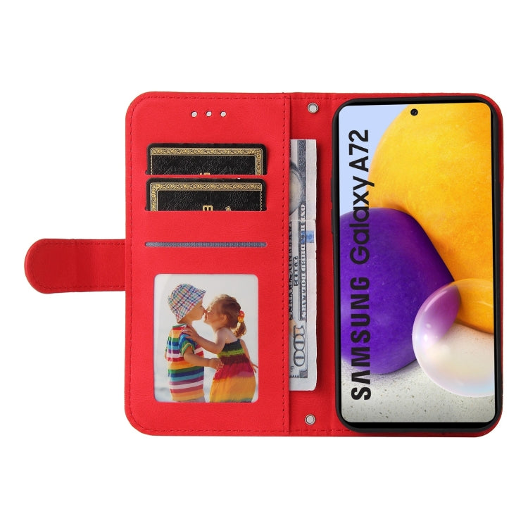 Skin Feel Life Tree Metal Button Horizontal Flip Leather Case with Holder & Card Slot & Wallet & Photo Frame & Strap, For Samsung Galaxy A72 5G / 4G