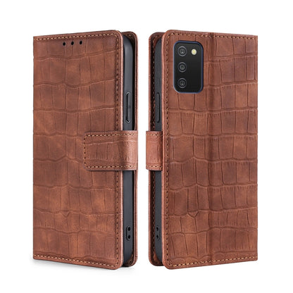 Skin Feel Crocodile Texture Magnetic Clasp Horizontal Flip PU Leather Case with Holder & Card Slots & Wallet, For Samsung Galaxy A03s, For Samsung Galaxy F52 5G, For Samsung Galaxy F62 / M62, For Samsung Galaxy M12 / F12, For Samsung Galaxy M32��������...