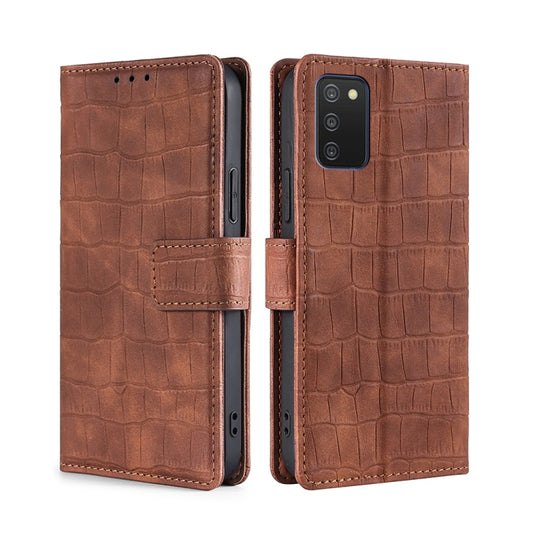 Skin Feel Crocodile Texture Magnetic Clasp Horizontal Flip PU Leather Case with Holder & Card Slots & Wallet, For Samsung Galaxy A03s, For Samsung Galaxy F52 5G, For Samsung Galaxy F62 / M62, For Samsung Galaxy M12 / F12, For Samsung Galaxy M32��������...
