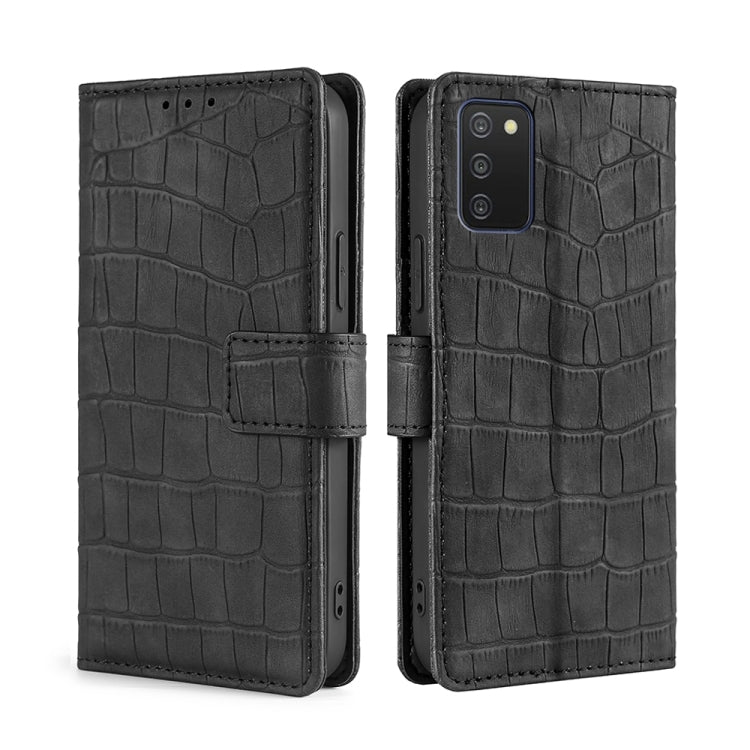 Skin Feel Crocodile Texture Magnetic Clasp Horizontal Flip PU Leather Case with Holder & Card Slots & Wallet, For Samsung Galaxy A03s, For Samsung Galaxy F52 5G, For Samsung Galaxy F62 / M62, For Samsung Galaxy M12 / F12, For Samsung Galaxy M32��������...