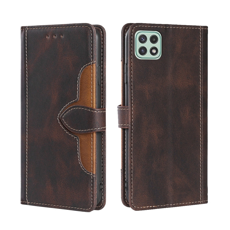 Skin Feel Straw Hat Magnetic Buckle Horizontal Flip PU Leather Case with Holder & Card Slots & Wallet, For Samsung Galaxy A03s (166.5mm), For Samsung Galaxy A03s (164.2mm), For Samsung Galaxy A22 4G, For Samsung Galaxy A22 5G���������������������������...