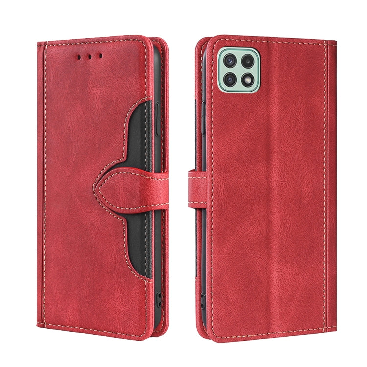 Skin Feel Straw Hat Magnetic Buckle Horizontal Flip PU Leather Case with Holder & Card Slots & Wallet, For Samsung Galaxy A03s (166.5mm), For Samsung Galaxy A03s (164.2mm), For Samsung Galaxy A22 4G, For Samsung Galaxy A22 5G���������������������������...