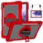 360 Degree Rotation Contrast Color Shockproof Silicone + PC Case with Holder & Hand Grip Strap & Shoulder Strap, For Samsung Galaxy Tab S7 FE T730 / T735