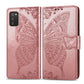 Butterfly Love Flowers Embossed Horizontal Flip Leather Case with Holder & Card Slots & Wallet & Lanyard, For Samsung Galaxy A03s 166mm