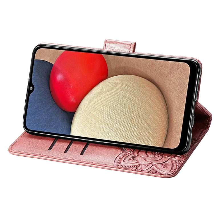 Butterfly Love Flowers Embossed Horizontal Flip Leather Case with Holder & Card Slots & Wallet & Lanyard, For Samsung Galaxy A03s 166mm