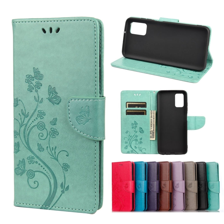 Butterfly Flower Pattern Horizontal Flip Leather Case with Holder & Card Slots & Wallet, For Samsung Galaxy A03s 166mm
