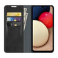 Retro-skin Magnetic Suction Leather Case with Holder & Card Slots & Wallet, For Galaxy A03s 166mm