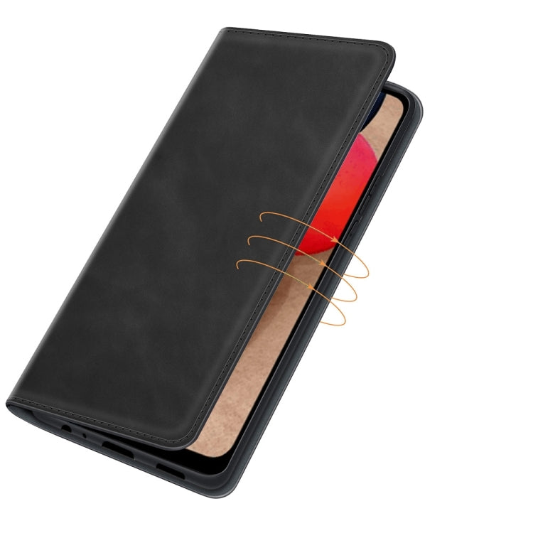 Retro-skin Magnetic Suction Leather Case with Holder & Card Slots & Wallet, For Galaxy A03s 166mm