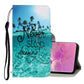 3D Colored Drawing Horizontal Flip PU Leather Case with Holder & Card Slots & Wallet