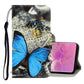 3D Colored Drawing Horizontal Flip PU Leather Case with Holder & Card Slots & Wallet