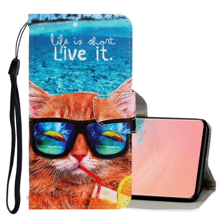 3D Colored Drawing Horizontal Flip PU Leather Case with Holder & Card Slots & Wallet