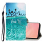 3D Colored Drawing Horizontal Flip PU Leather Case with Holder & Card Slots & Wallet