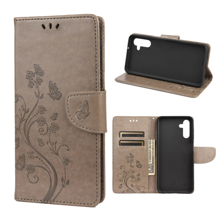 Butterfly Flower Pattern Horizontal Flip Leather Phone Case with Card Slot & Holder, For Samsung Galaxy A13 5G