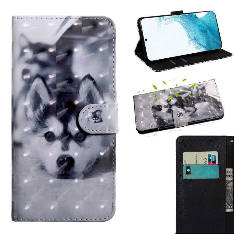 3D Painted Pattern Horizontal Flip Leather Phone Case with Holder & Lanyard