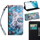 3D Painted Pattern Horizontal Flip Leather Phone Case with Holder & Lanyard