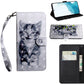 3D Painted Pattern Horizontal Flip Leather Phone Case with Holder & Lanyard