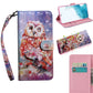 3D Painted Pattern Horizontal Flip Leather Phone Case with Holder & Lanyard