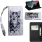 3D Painted Pattern Horizontal Flip Leather Phone Case with Holder & Lanyard