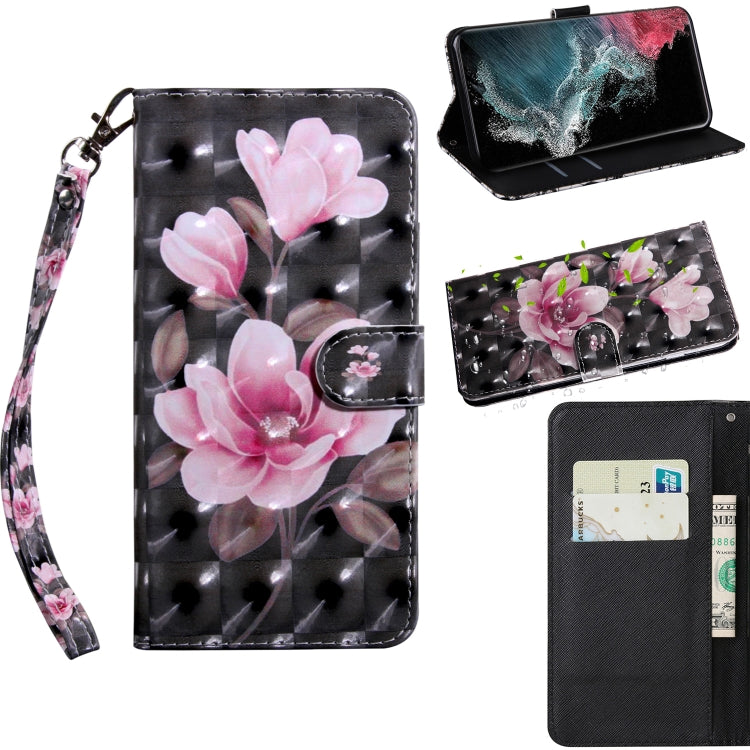3D Painted Pattern Horizontal Flip Leather Phone Case with Holder & Lanyard