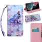 3D Painted Pattern Horizontal Flip Leather Phone Case with Holder & Lanyard