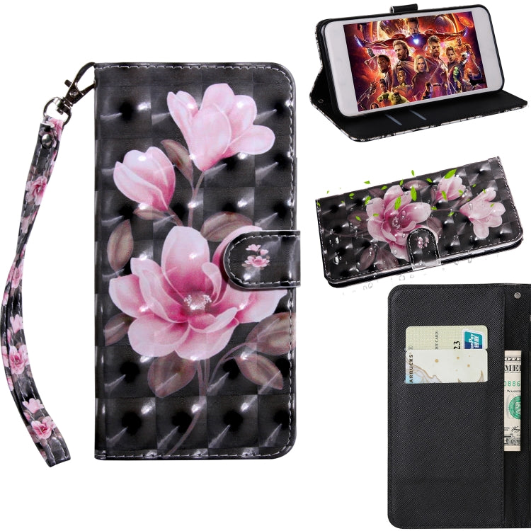 3D Painted Pattern Horizontal Flip Leather Phone Case with Holder & Lanyard