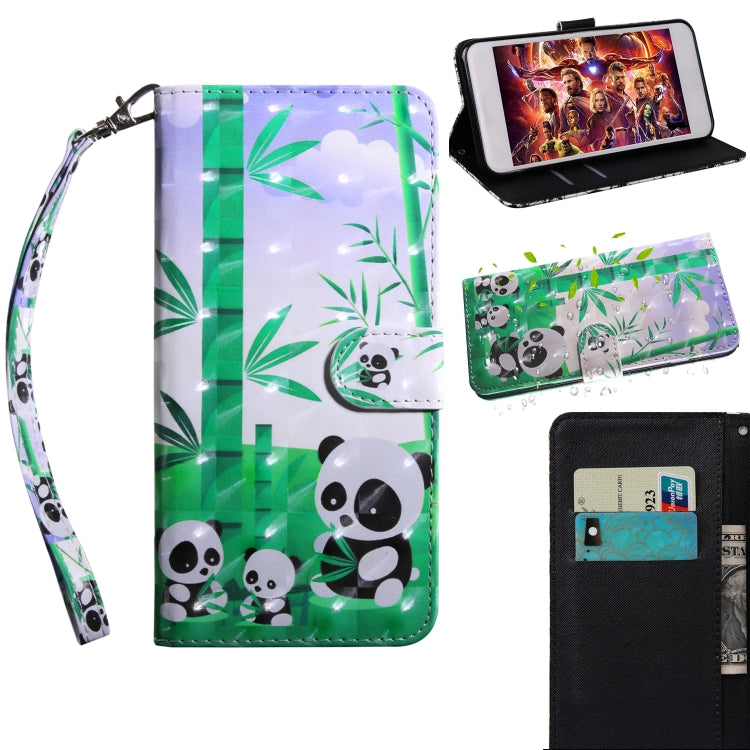 3D Painted Pattern Horizontal Flip Leather Phone Case with Holder & Lanyard