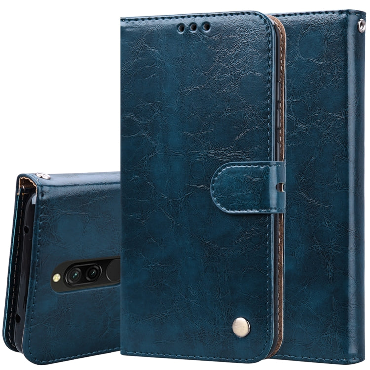 Business Style Oil Wax Texture Horizontal Flip Leather Case, with Holder & Card Slots & Wallet