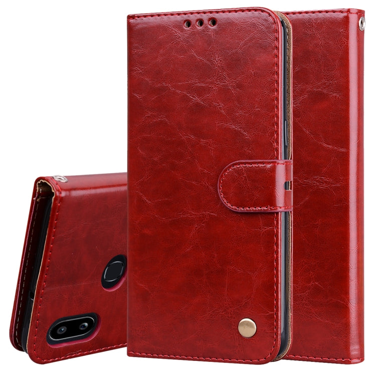 Business Style Oil Wax Texture Horizontal Flip Leather Case, with Holder & Card Slots & Wallet
